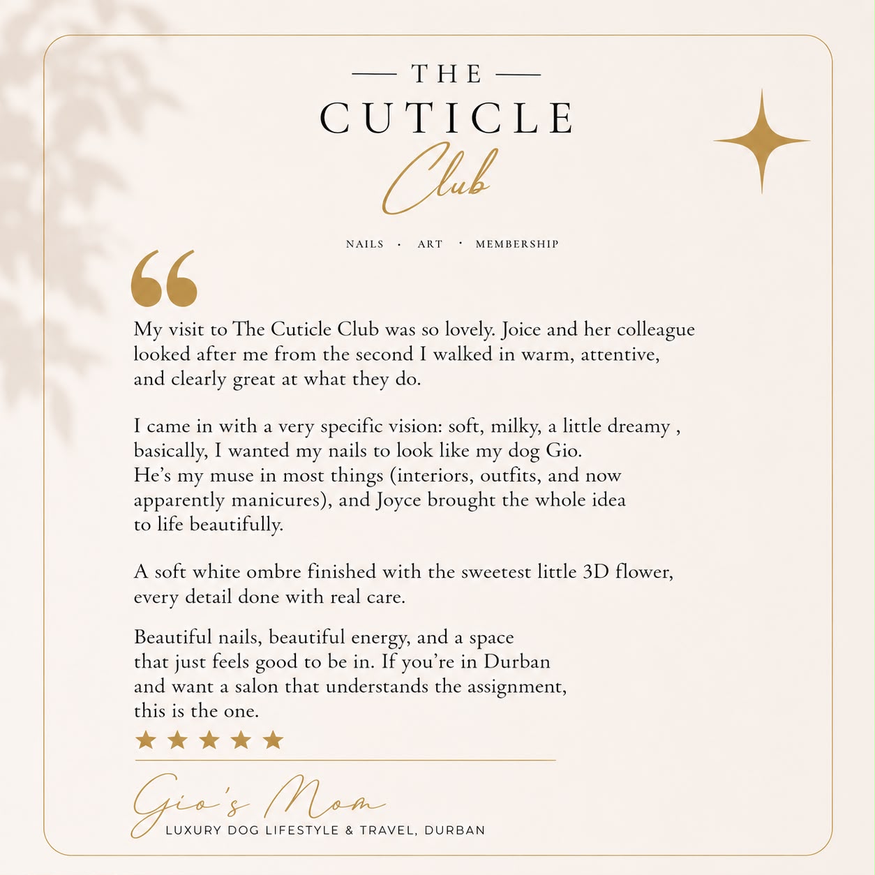 Client review for The Cuticle Club